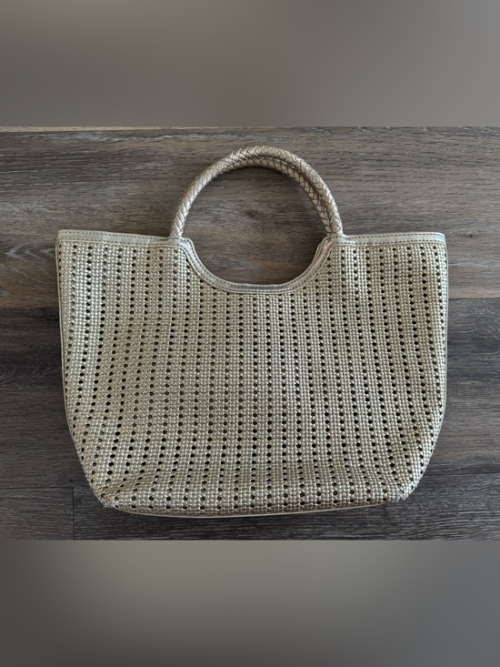 Talbots Handbags - Talbots Metallic Woven Gold Tote